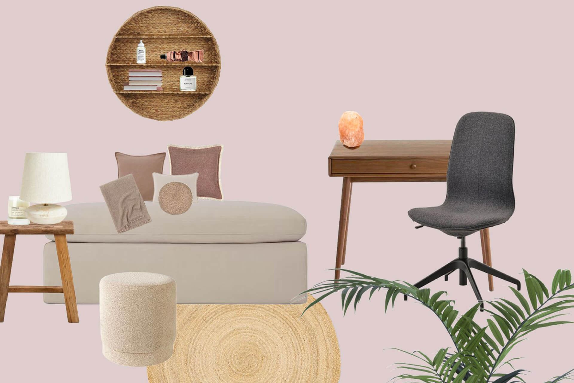 Moodboard voor de inrichting van het atelier van Romy